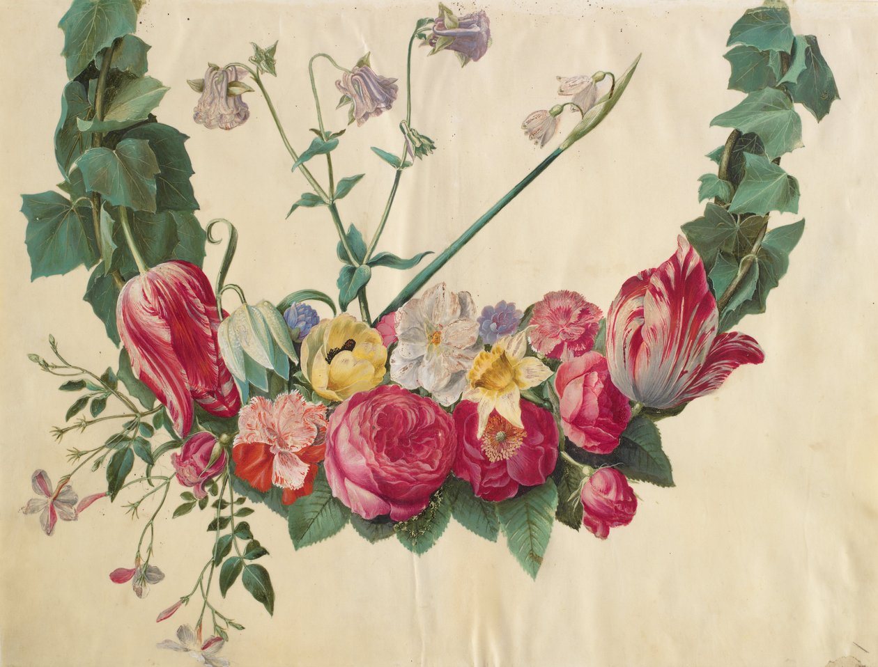 Guirlande de fleurs - Johannes Simon Holtzbecher