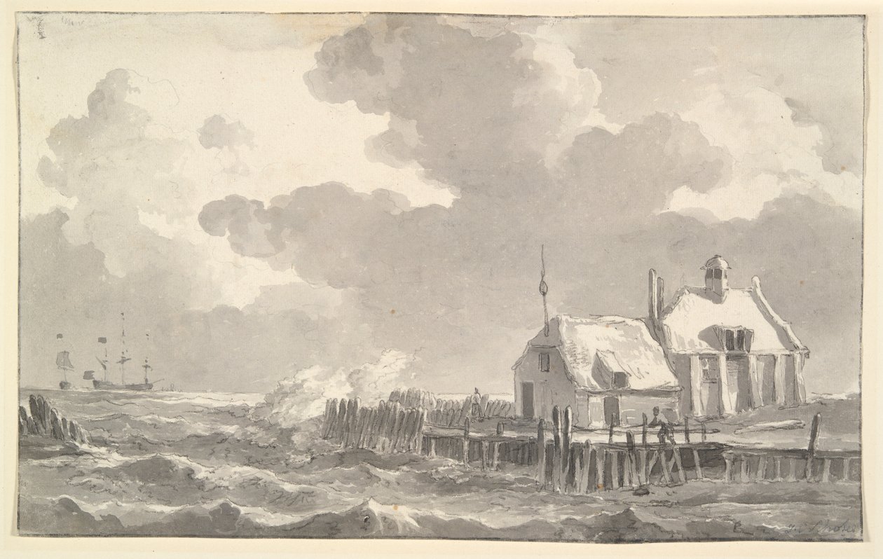 Un estuaire dans une tempête - Johannes Christiaan Schotel