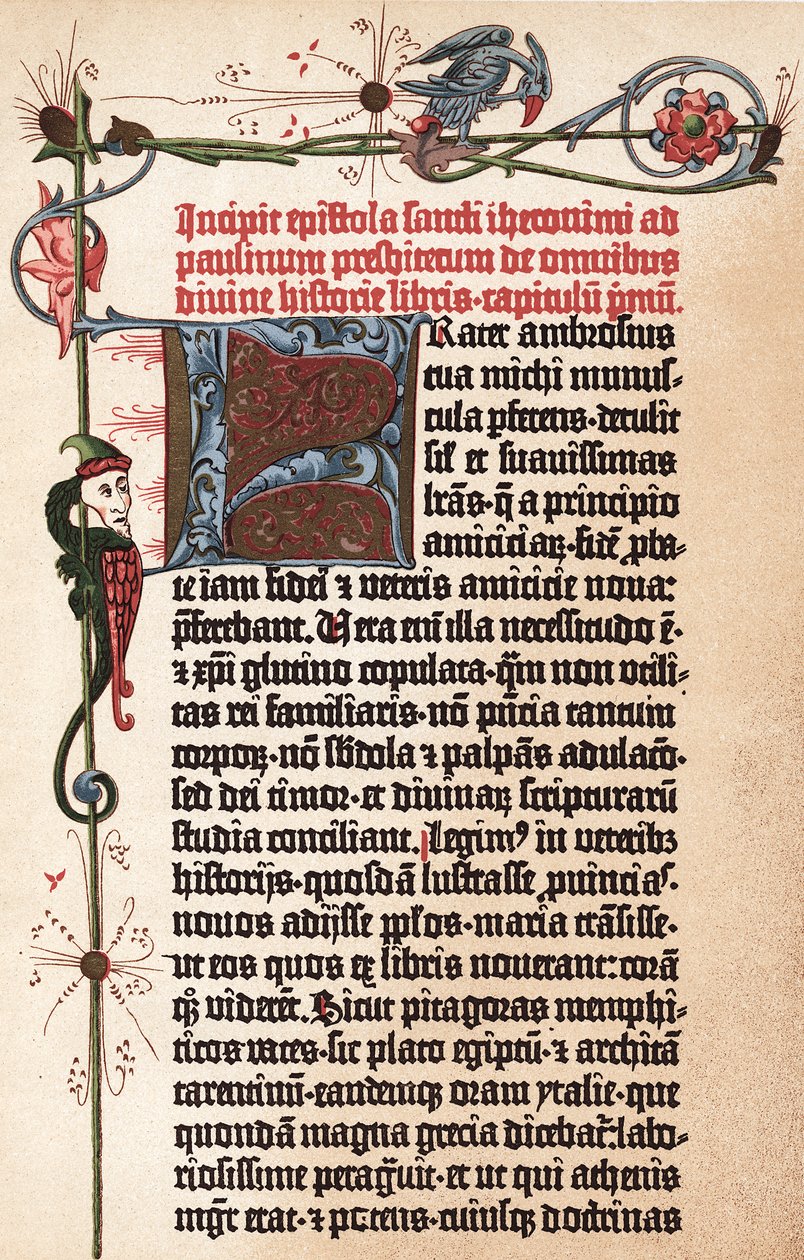 Page de la Bible de Gutenberg - Johannes Gutenberg