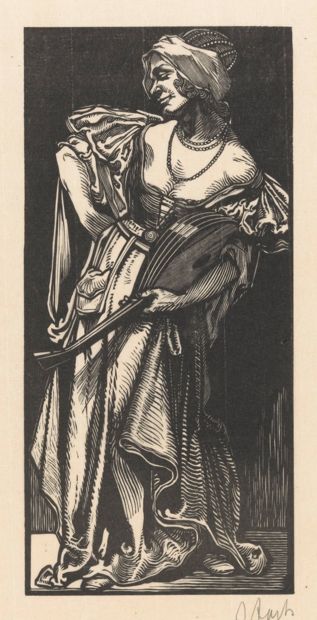 Femme avec luth - Johannes Josephus Aarts (signed by artist)