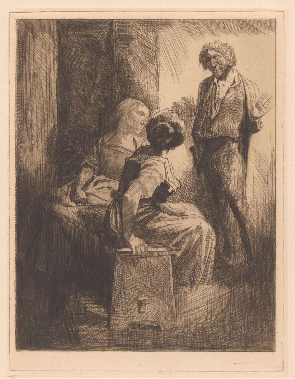 Trois figures conversant - Johannes Josephus Aarts