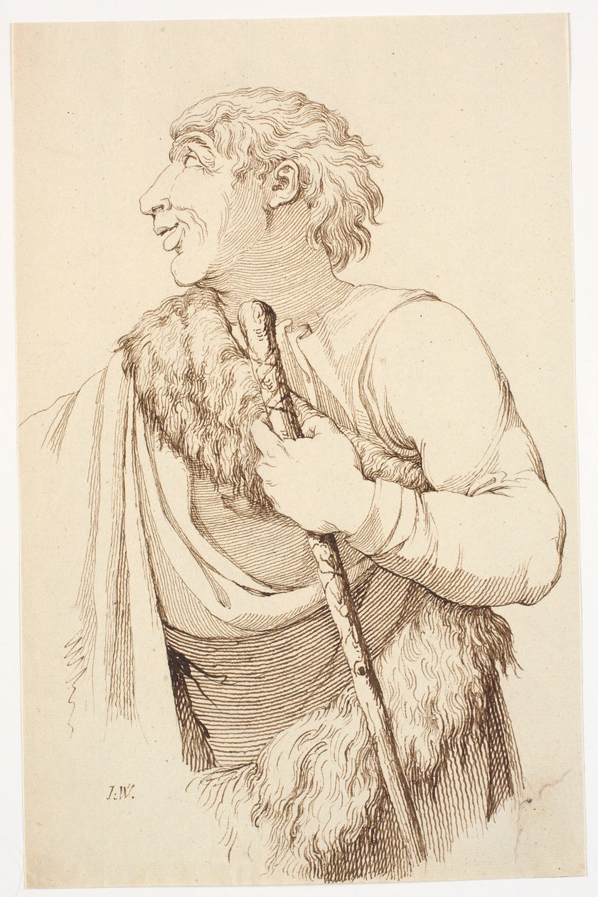 Berger avec bâton à la main - Johannes Wiedewelt