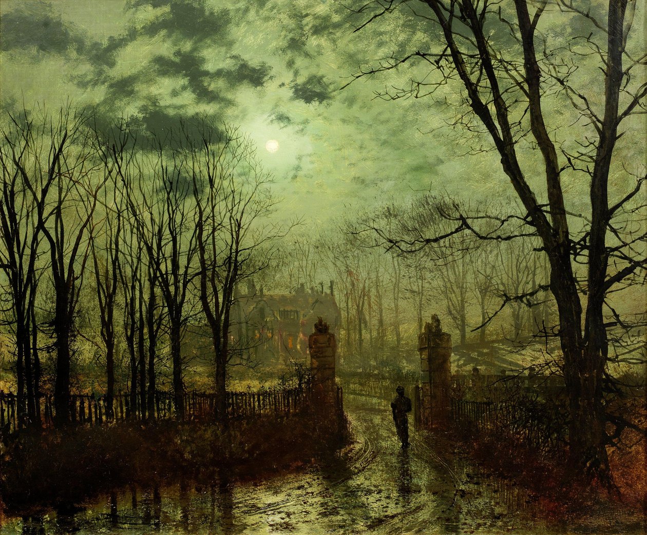 À la porte du parc - John Atkinson Grimshaw