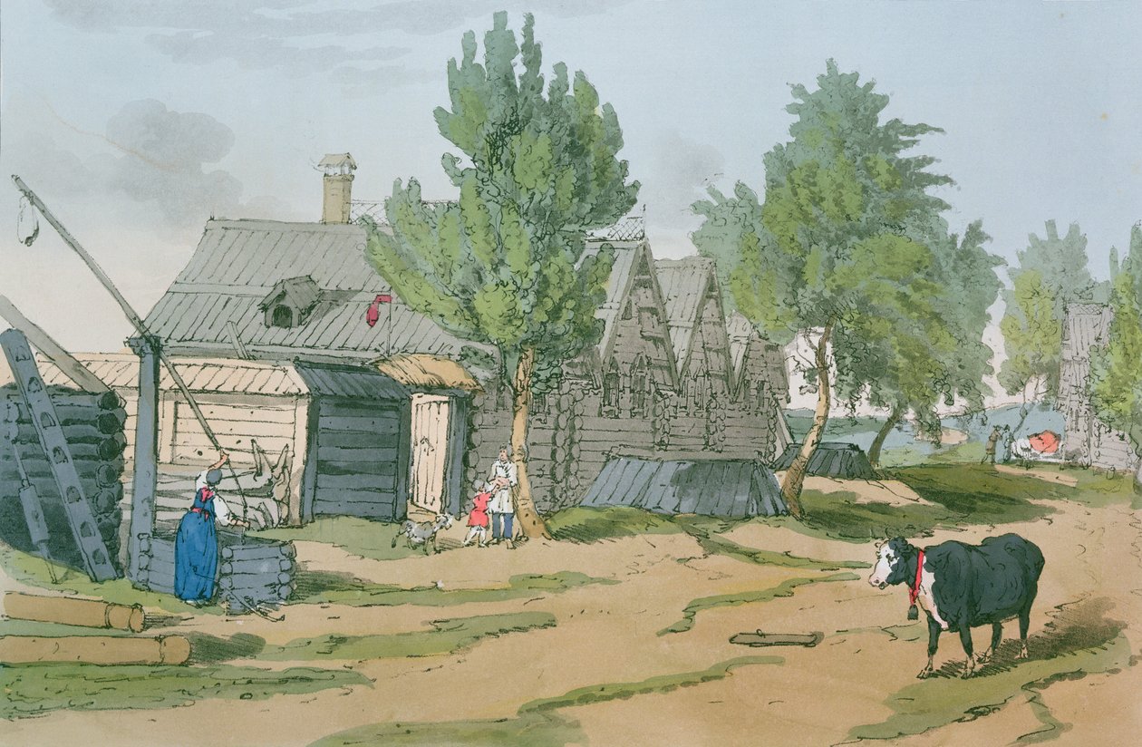 Un village russe, 1804 - John Augustus Atkinson