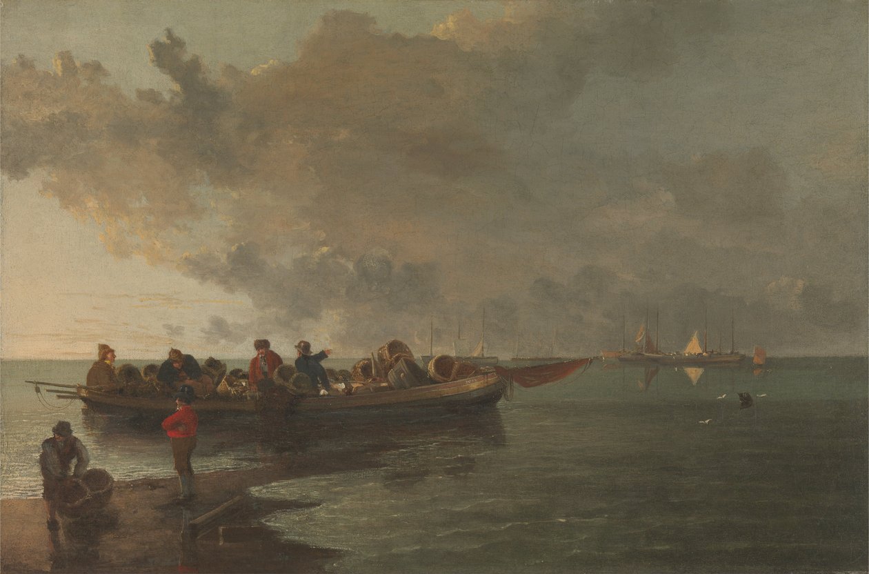 Une barge avec un soldat blessé - John Crome