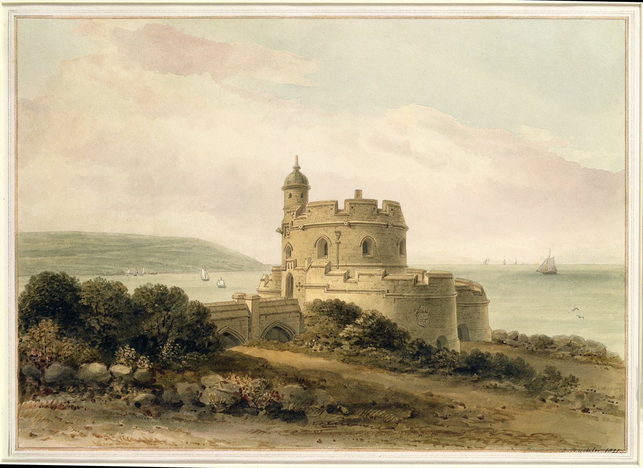 Château de St. Mawes, Cornouailles, 1821 - John Chessell Buckler