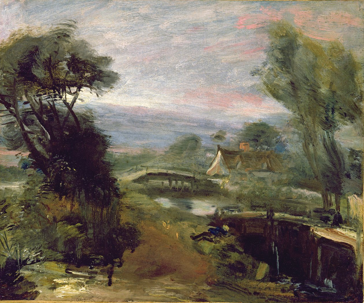 Vue près du moulin de Flatford - John Constable