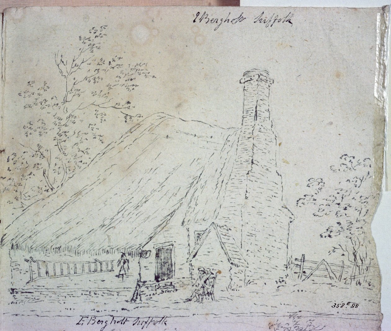 Cottage à East Bergholt, avec un habitant - John Constable