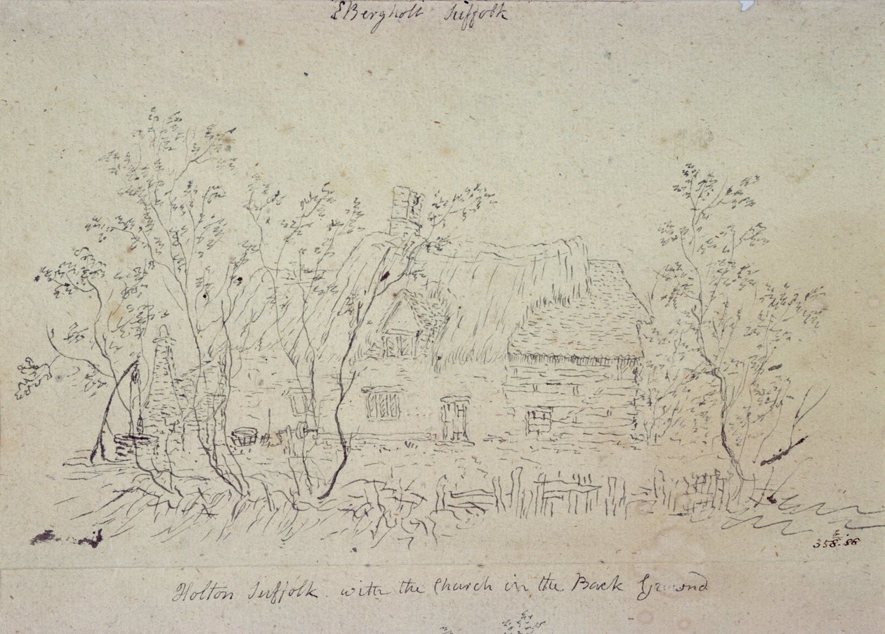 Cottage à East Bergholt, avec un puits - John Constable
