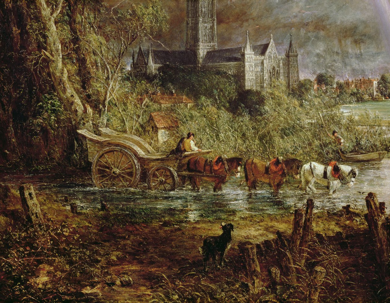 Cathédrale de Salisbury depuis les prés, 1831 (détail) - John Constable