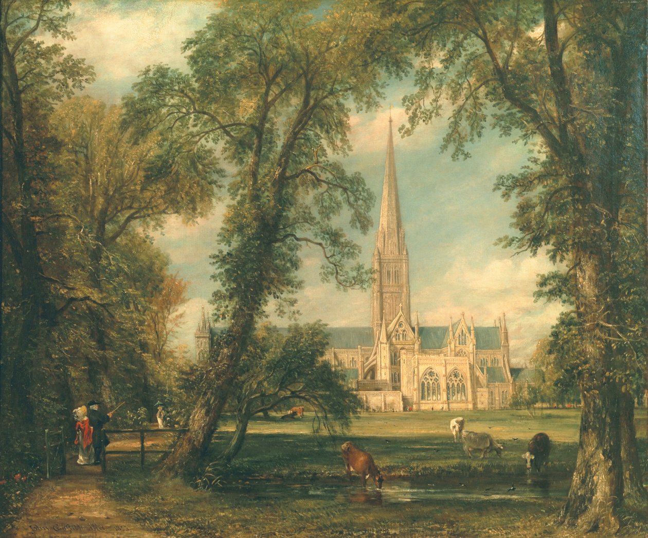 Cathédrale de Salisbury depuis les jardins de l