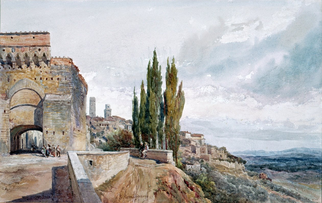 Les ruines du théâtre romain à San Gimignano, XIXe siècle - John Fulleylove