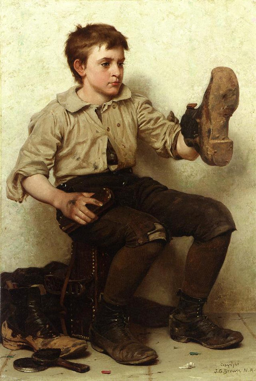 Le garçon de bottes, c.1885-90 - John George Brown