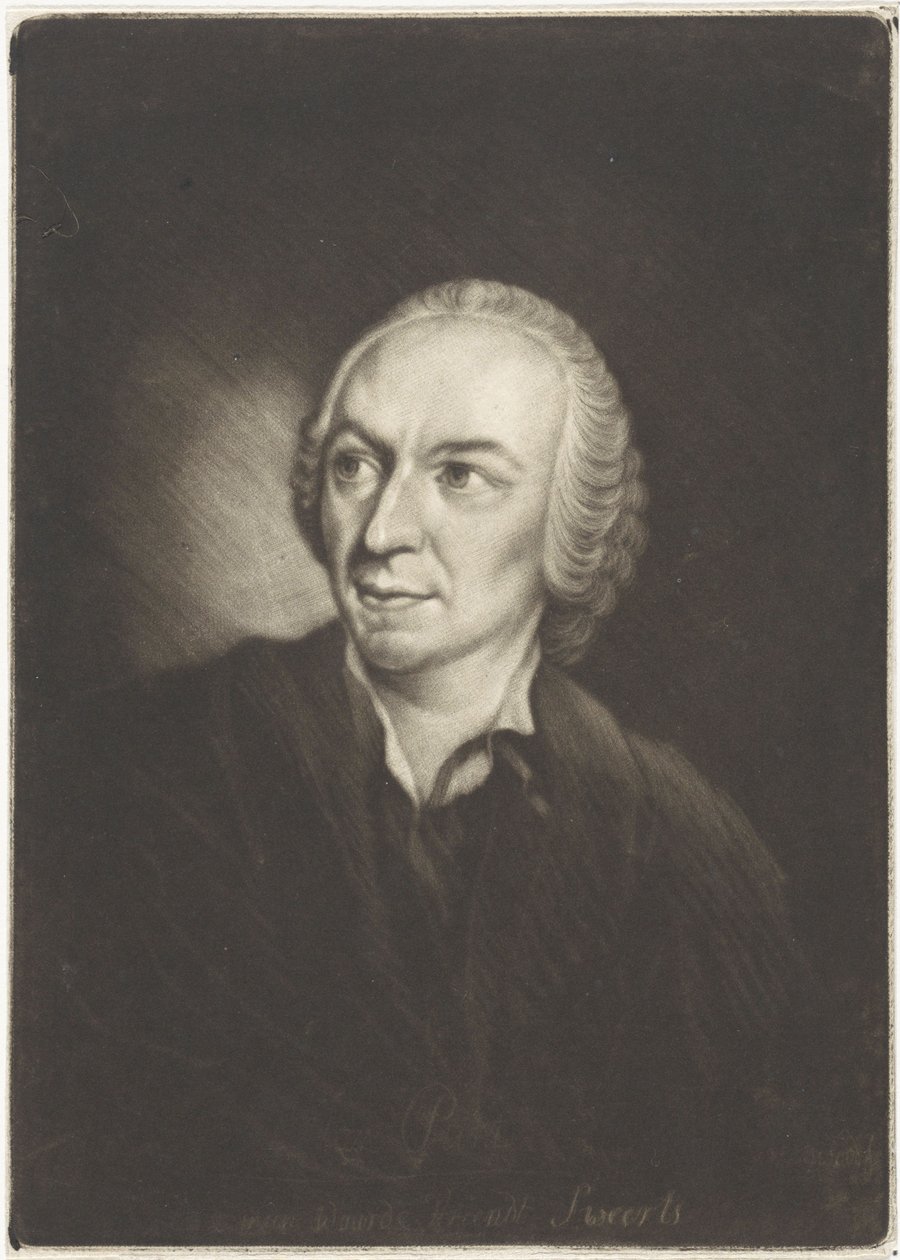 Portrait du peintre Jan Punt (mezzotinte) - John Greenwood