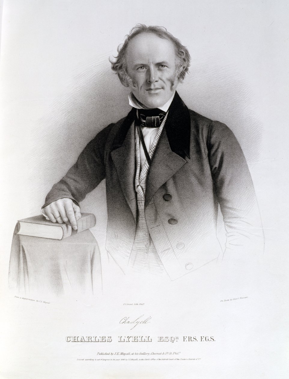 Charles Lyell (1797-1875) gravé par Albert Newsam - John Jabez Edwin Paisley Mayall