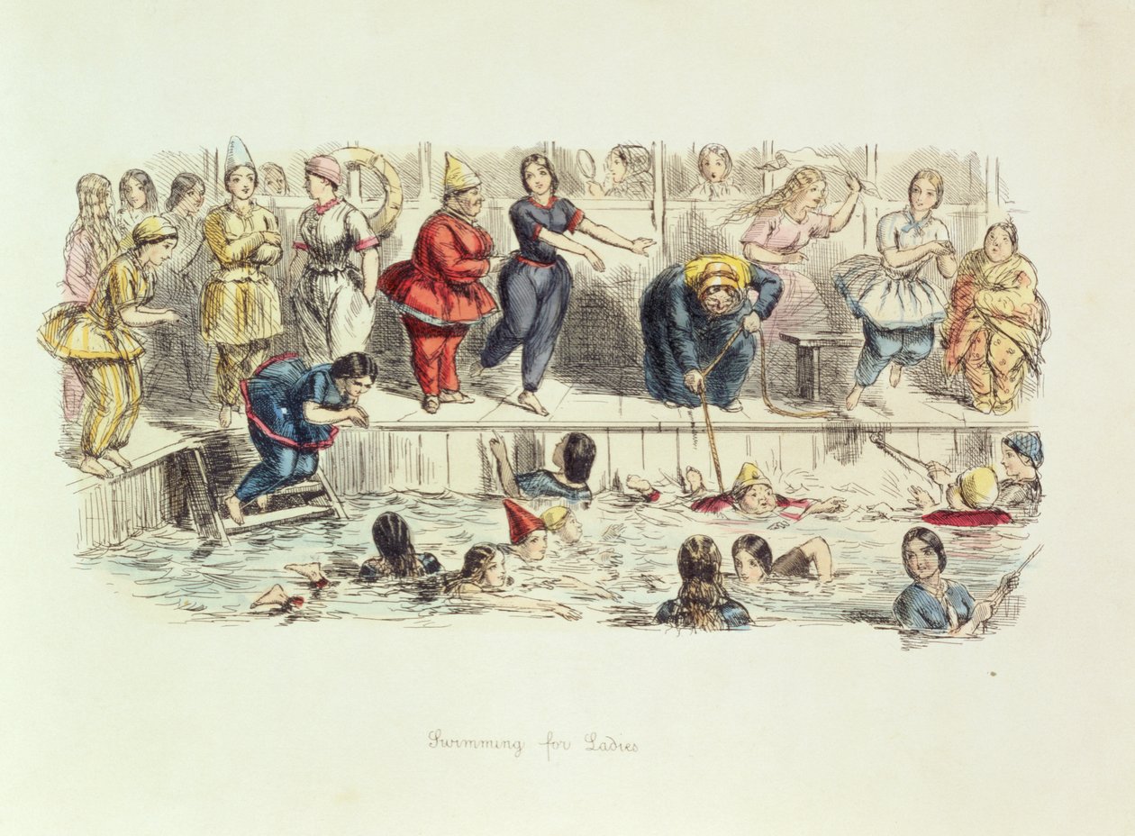 Natation pour dames, 1844 - John Leech