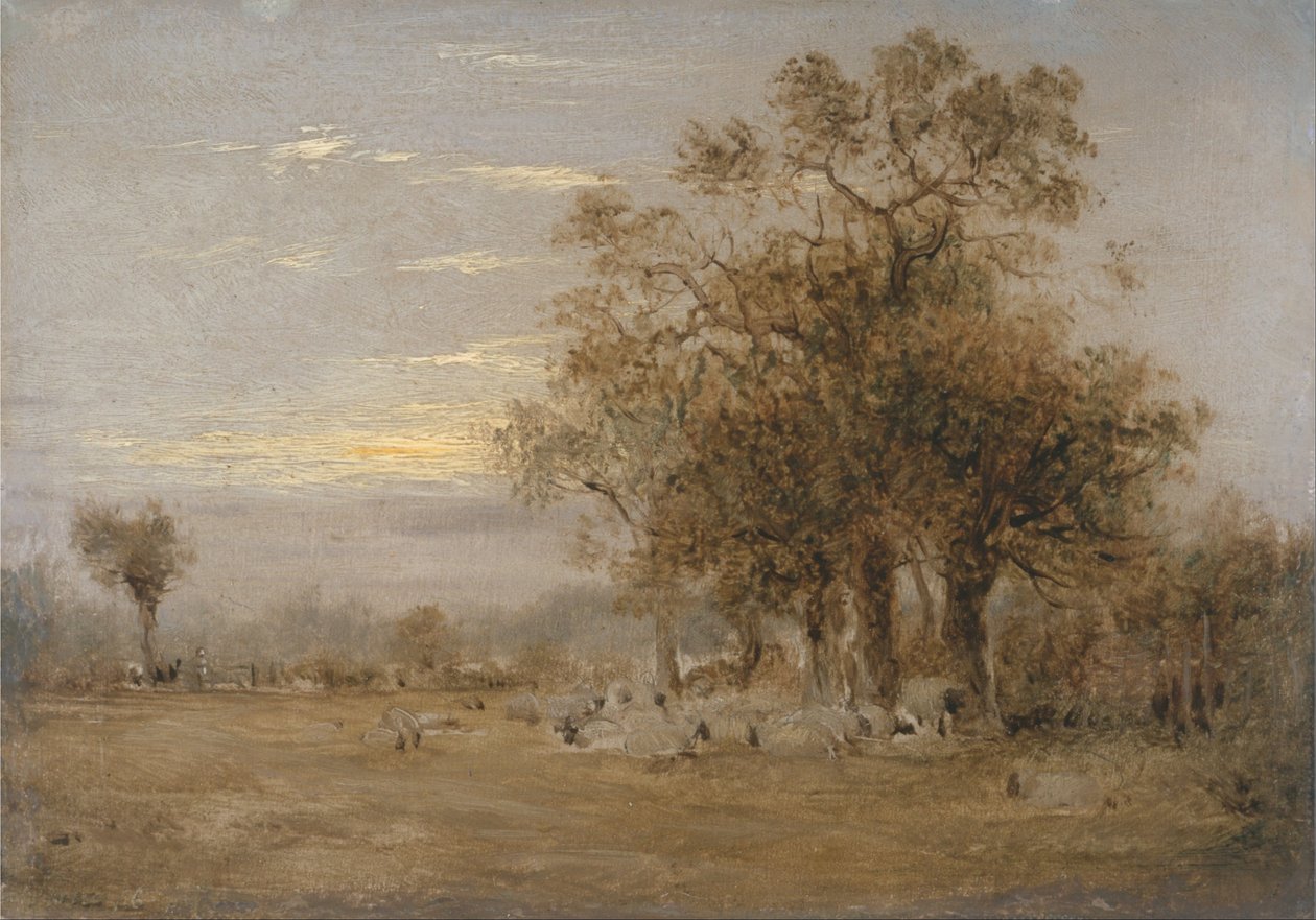 Moutons broutant - John Linnell