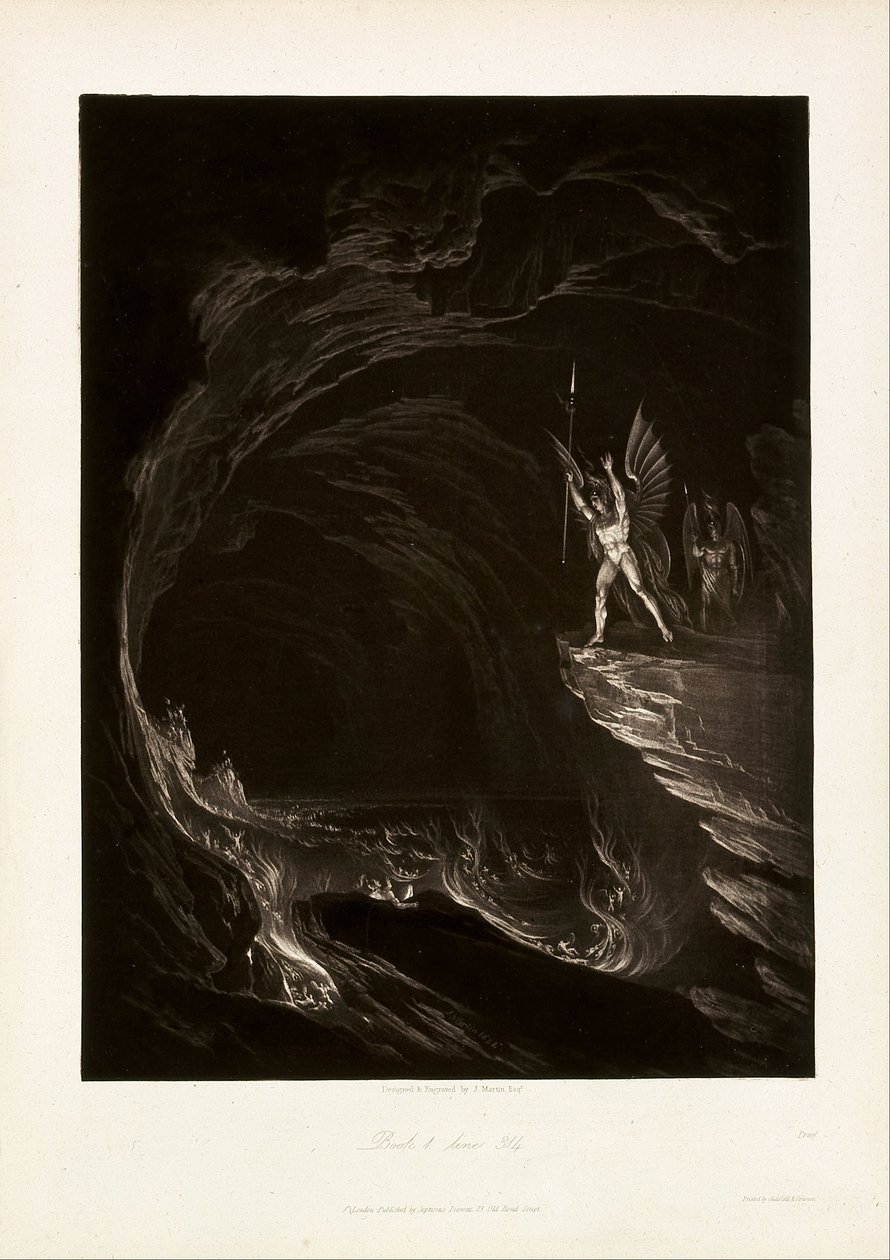 Satan éveillant les anges déchus, Livre 1, ligne 314, de John Milton, Le Paradis perdu - John Martin