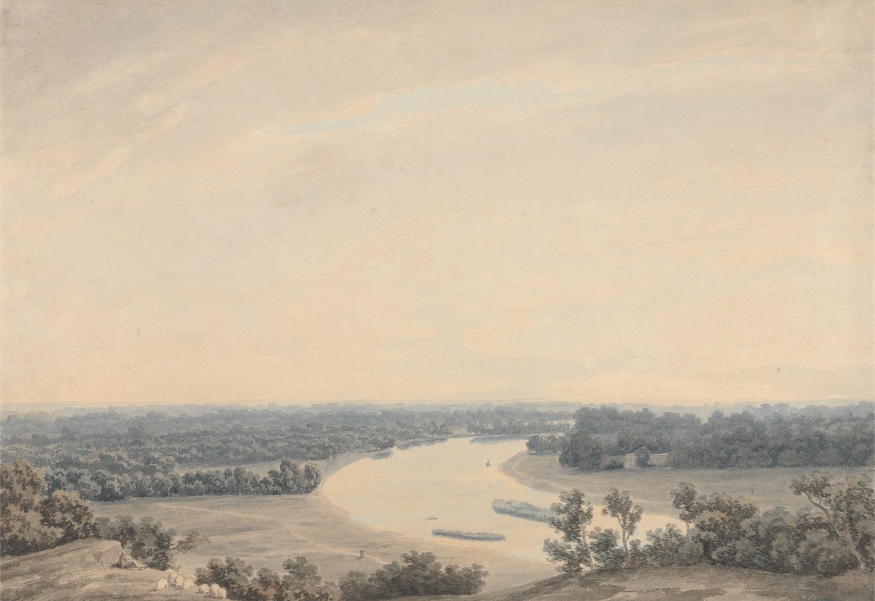 La Tamise depuis Richmond Hill regardant vers le sud-ouest - John Robert Cozens