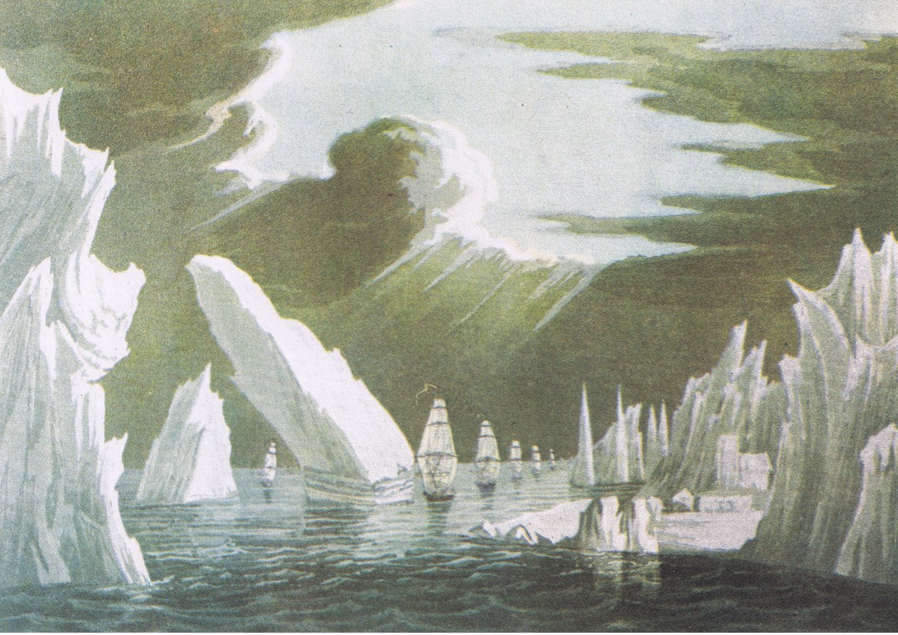 Passage à travers la glace, juin 1818, Voyage de découverte de Sir John Ross 1819, de British Adventure publié par Collins, 1947 - John Ross