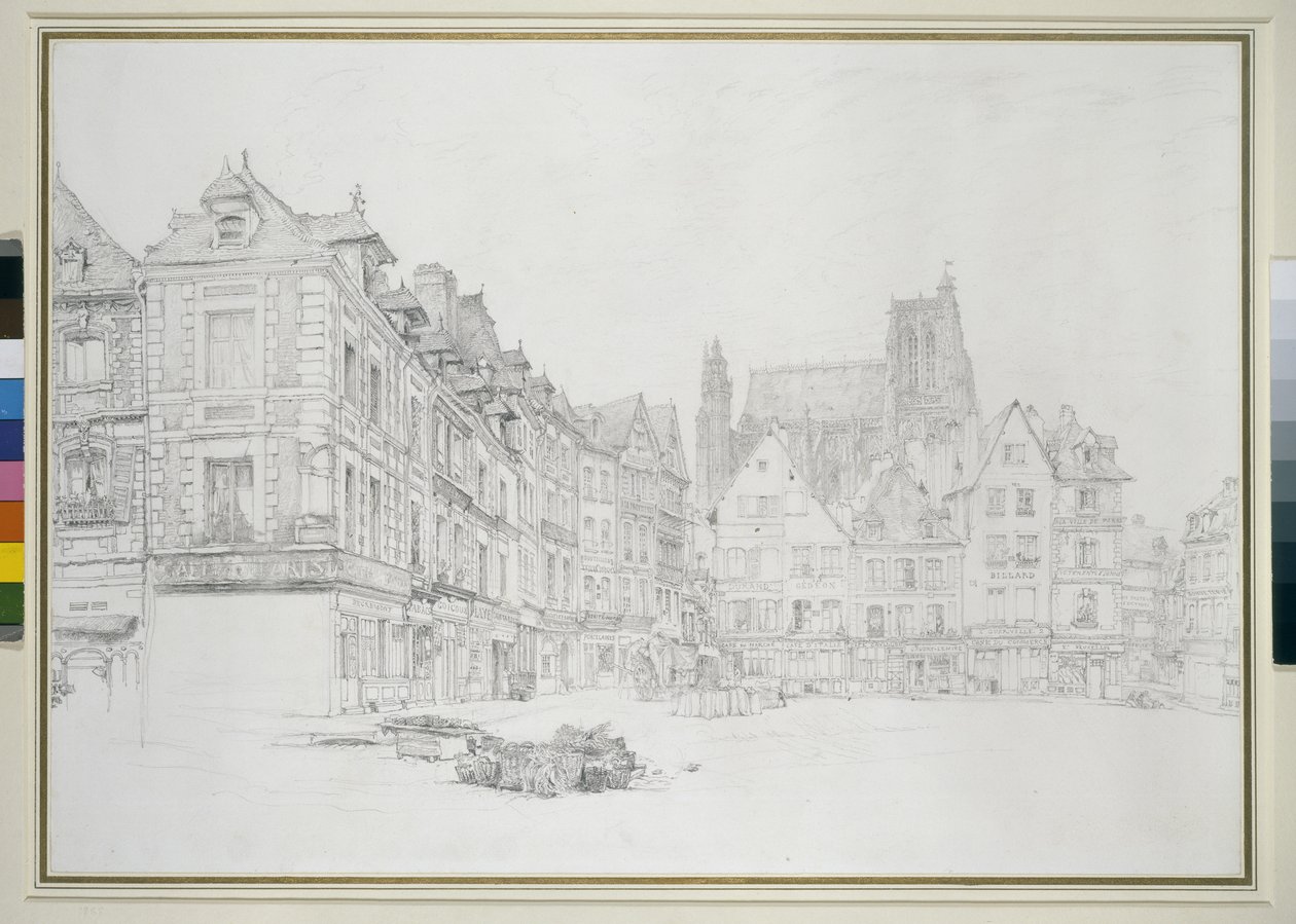 Étude pour le détail de la place du marché, Abbeville, septembre - octobre 1868 - John Ruskin