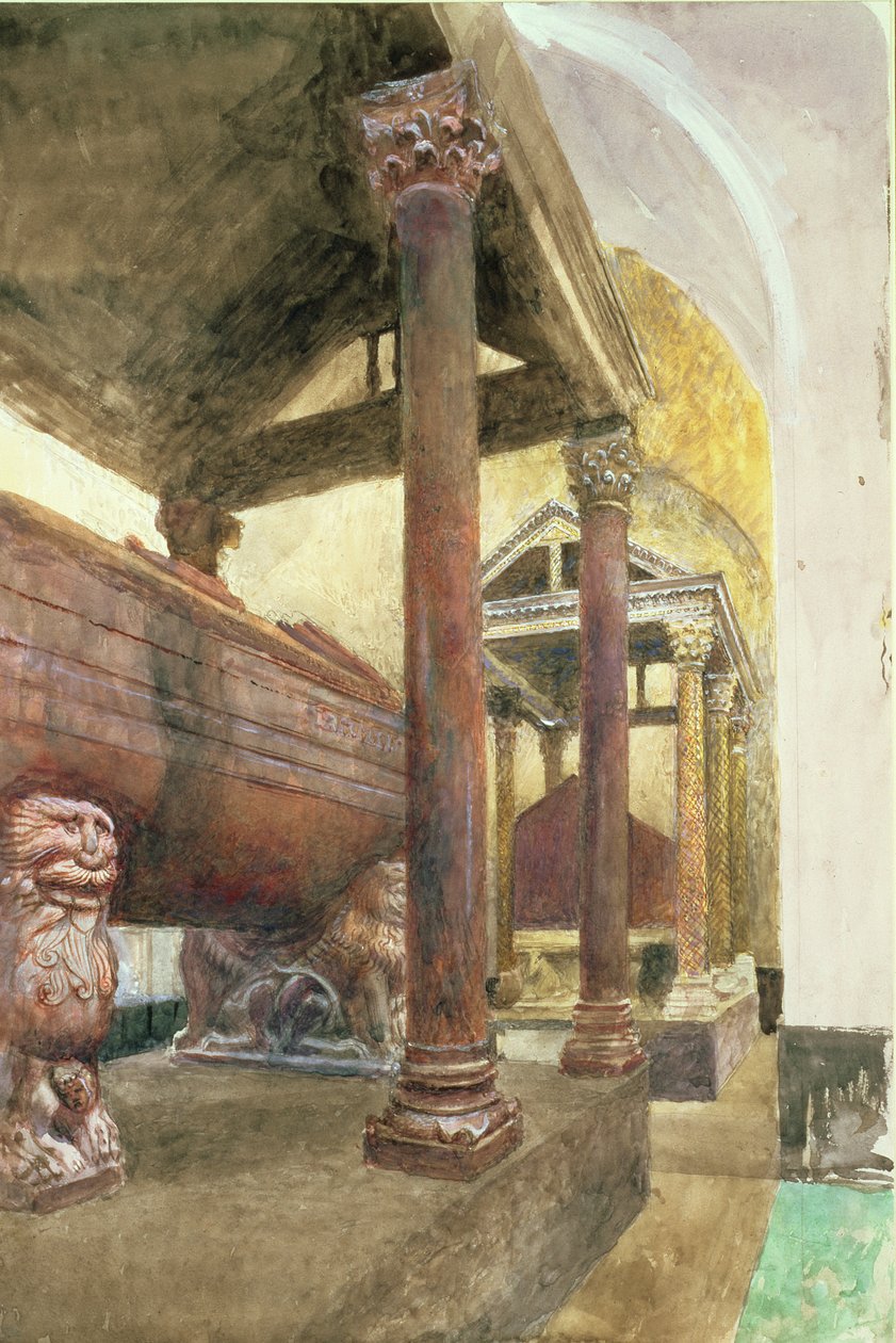 Le Tombeau de Frédéric II, Cathédrale de Palerme, Sicile, 19ème siècle - John Ruskin