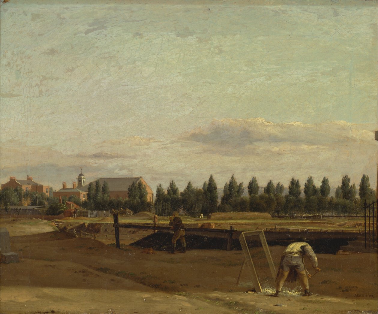 Excavation du canal des Régents, avec une vue de la chapelle de Marylebone - John Seguier