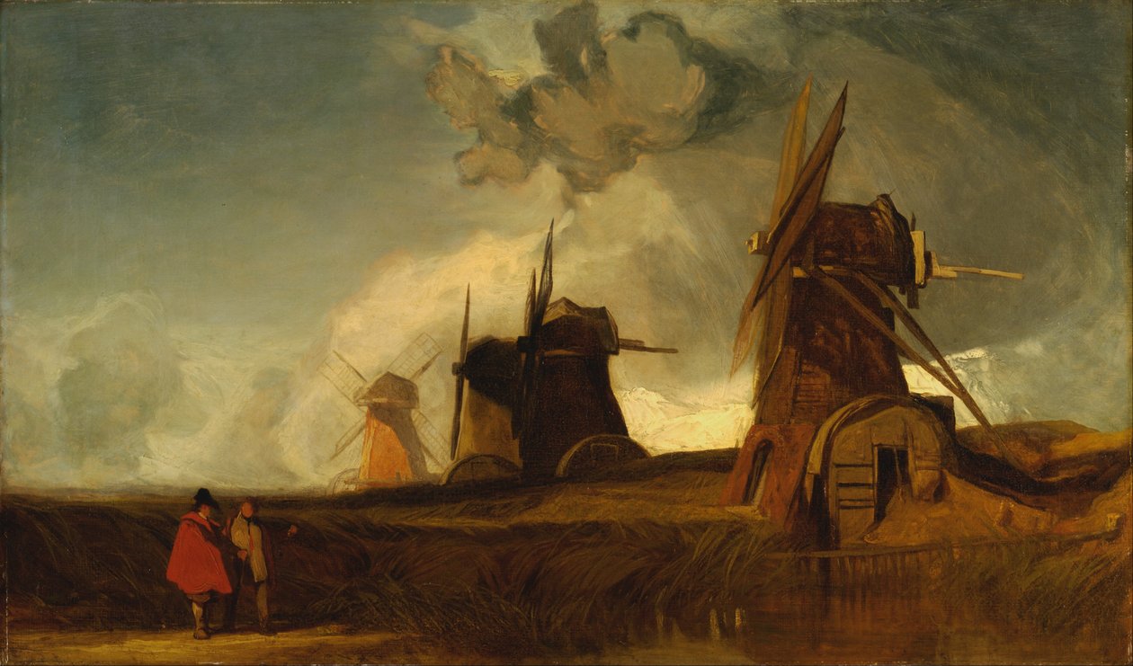 Moulins de drainage dans les Fens, Croyland, Lincolnshire - John Sell Cotman