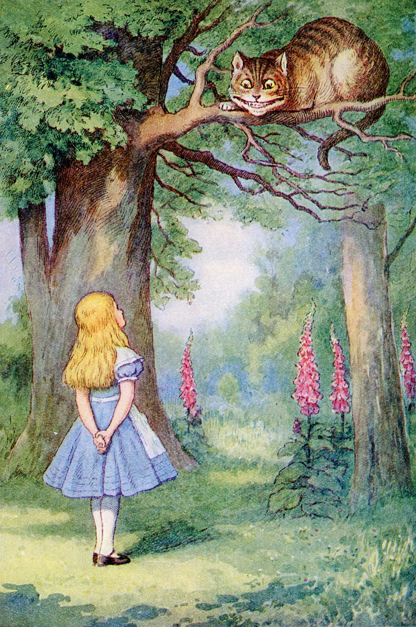 Alice et le Chat du Cheshire, illustration de 