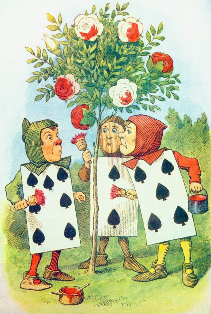 Les cartes à jouer peignant le rosier, illustration de 