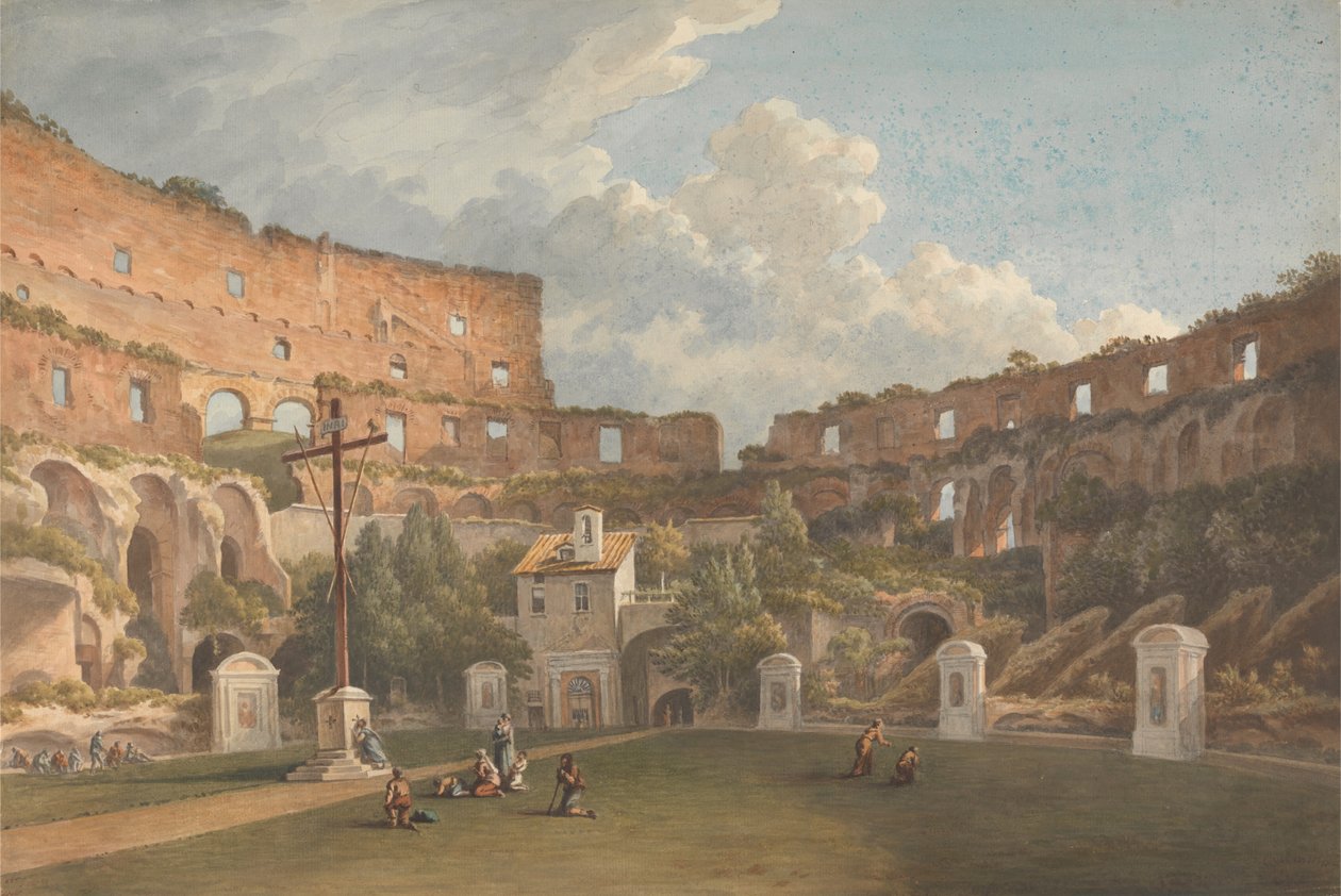 Vue intérieure du Colisée, Rome - John Warwick Smith