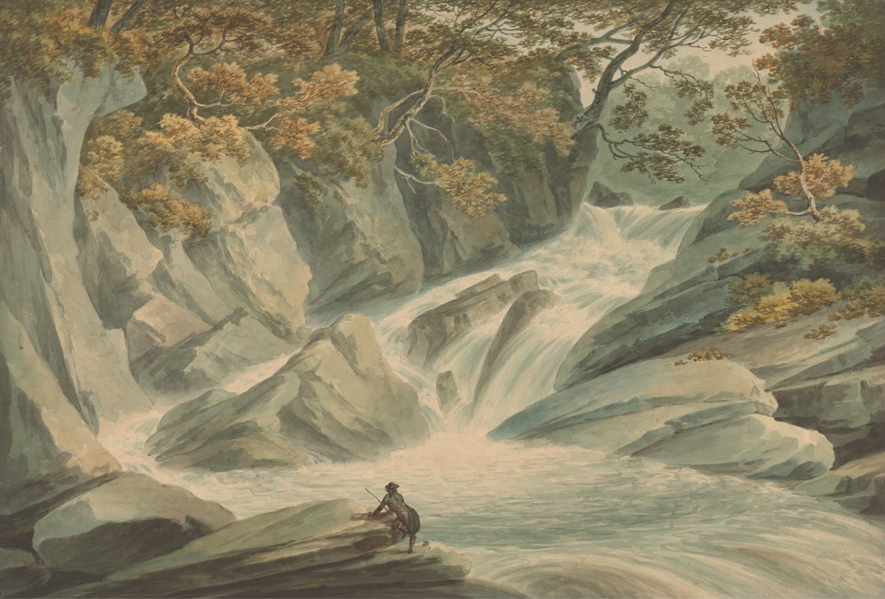 Hafod - Partie supérieure de la cascade - John Warwick Smith