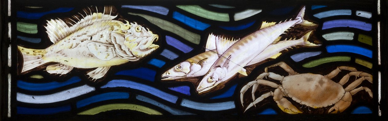 Poissons et Crabes, Te Deum, Fenêtre Est, vers 1888 - John William Brown
