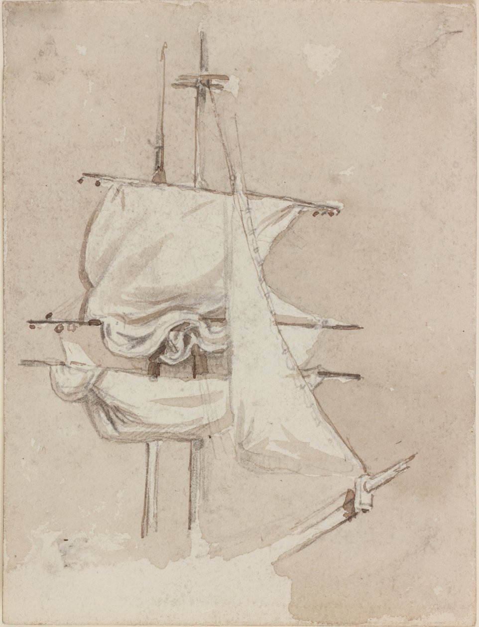 Voiles sur un mât à gréement carré - John Wilson Carmichael