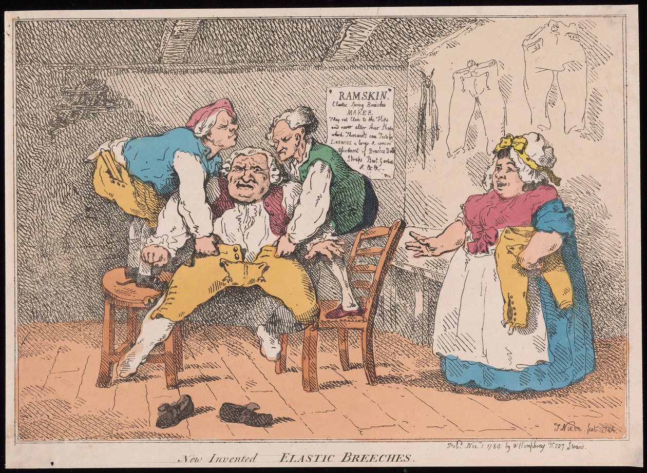 Nouveau Inventé - Pantalons Élastiques, pub. 1784 - John after Nixon