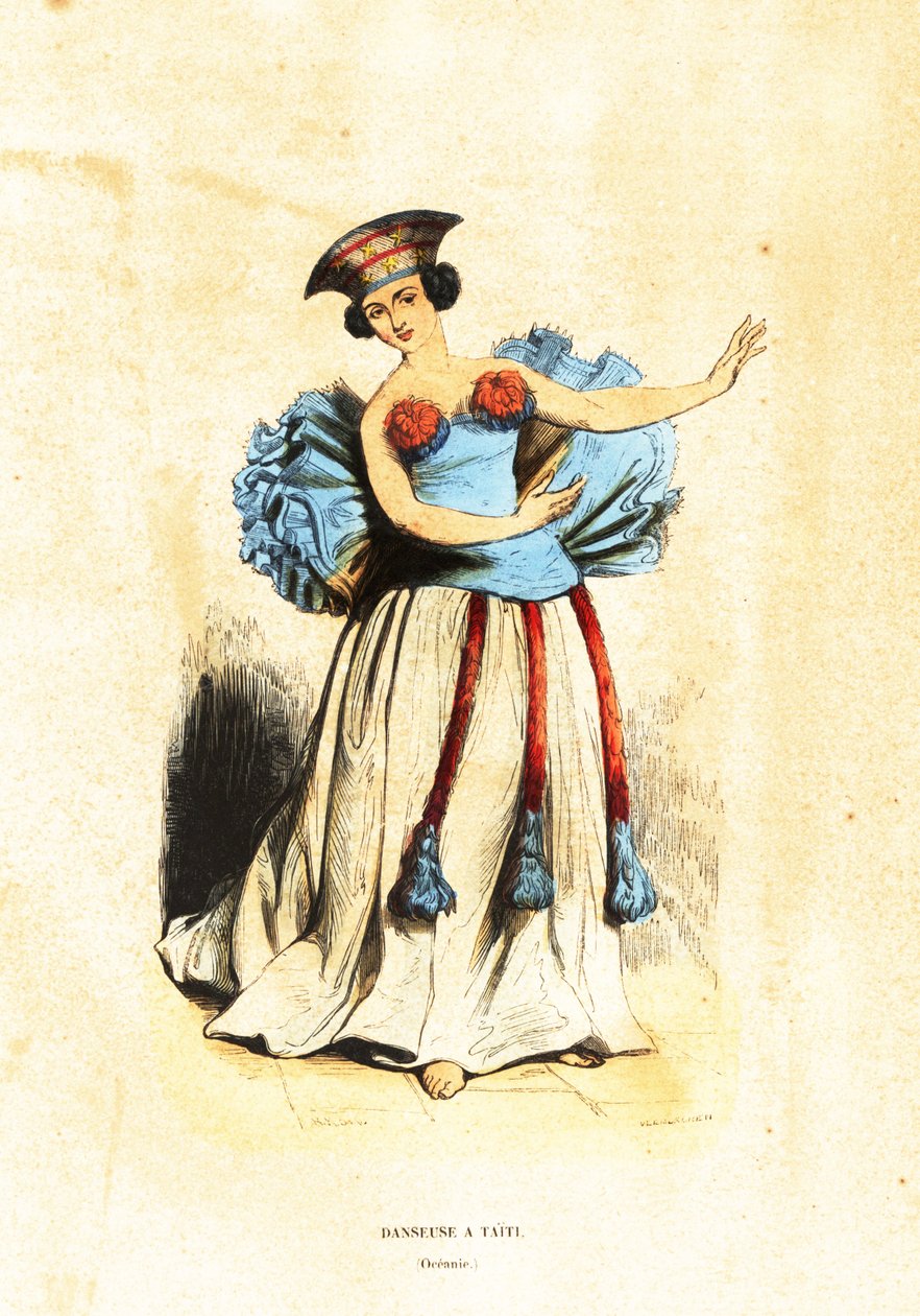 Femme dansante à Tahiti - John (after) Webber