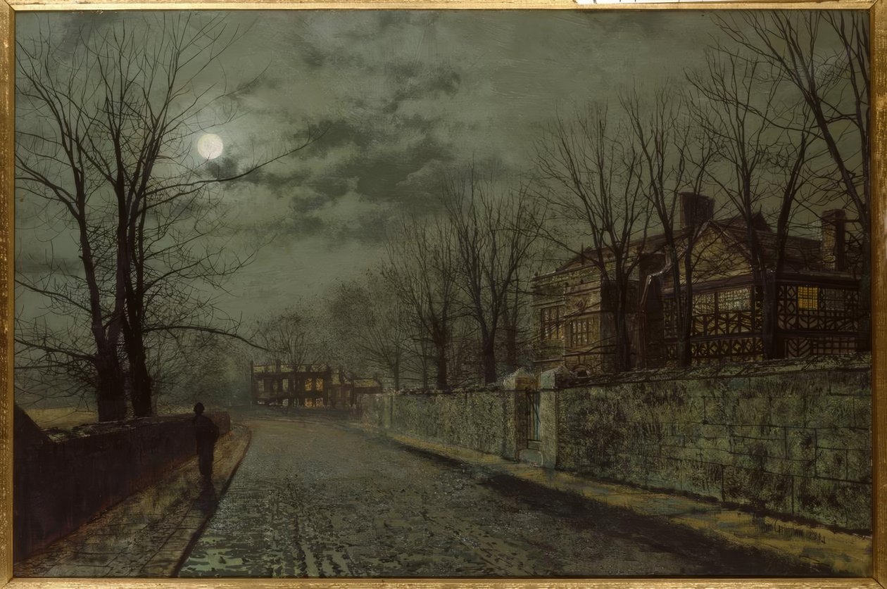 J.A. Grimshaw, Une route du Cheshire / Peinture, 1883 - John Atkinson Grimshaw