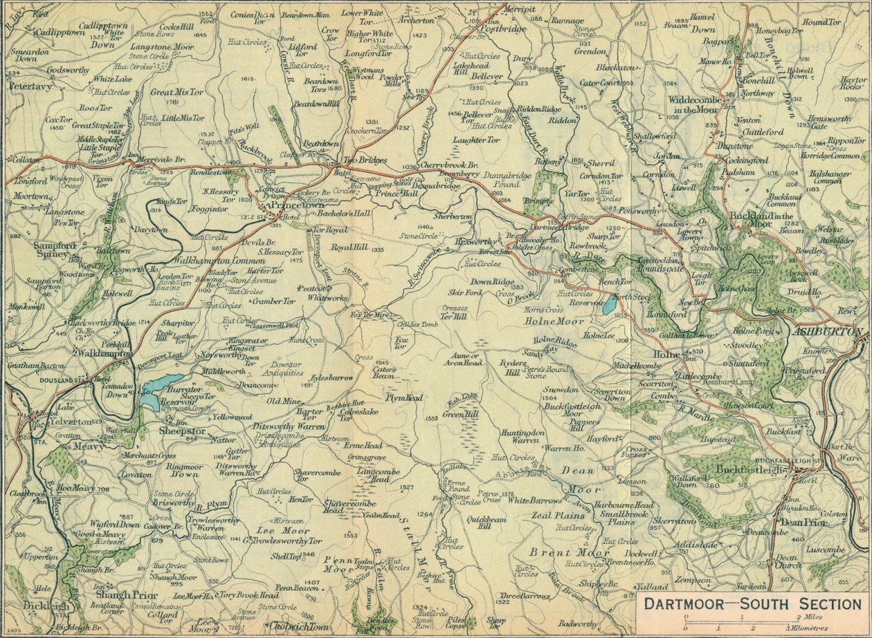 Dartmoor - Section sud, c20ème siècle - John Bartholomew