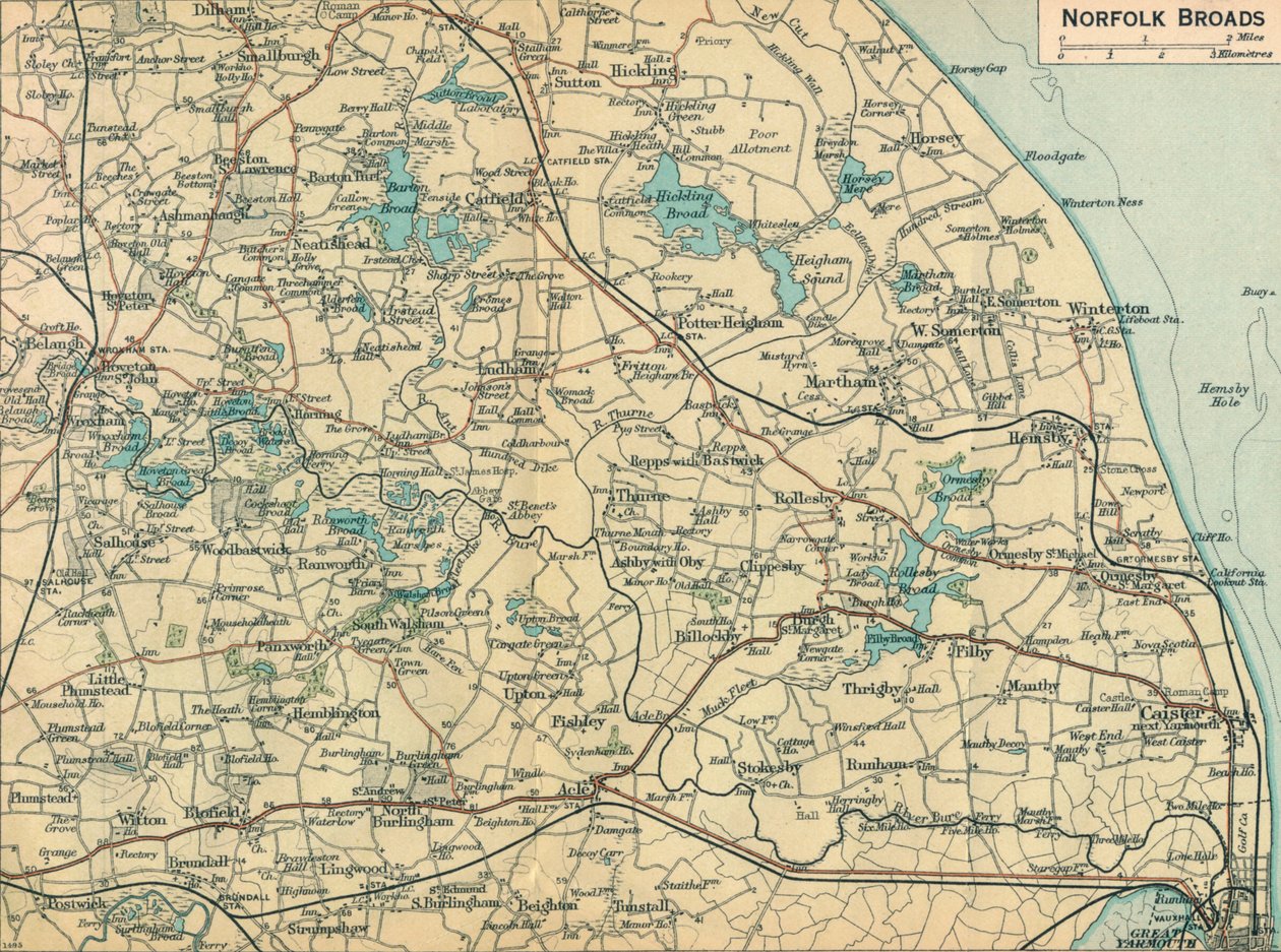 Norfolk Broads, 20ème siècle - John Bartholomew