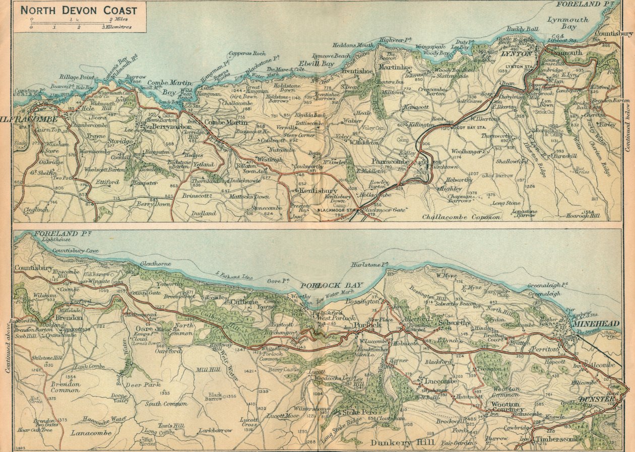 Côte du North Devon, XXe siècle - John Bartholomew