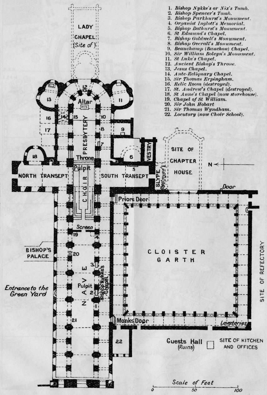 Cathédrale de Norwich, 20ème siècle - John Bartholomew
