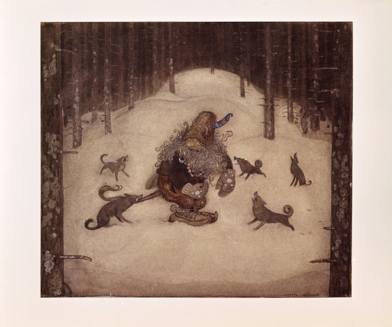 John Bauer, Troll et loups - John Bauer