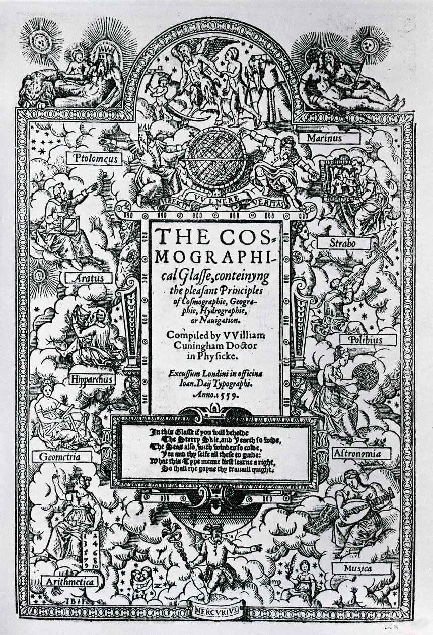 Page de titre du Verre cosmographique, 1559 - John Bettes