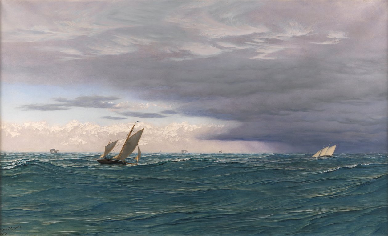 Yachts en mer, Méditerranée, 1871 - John Brett