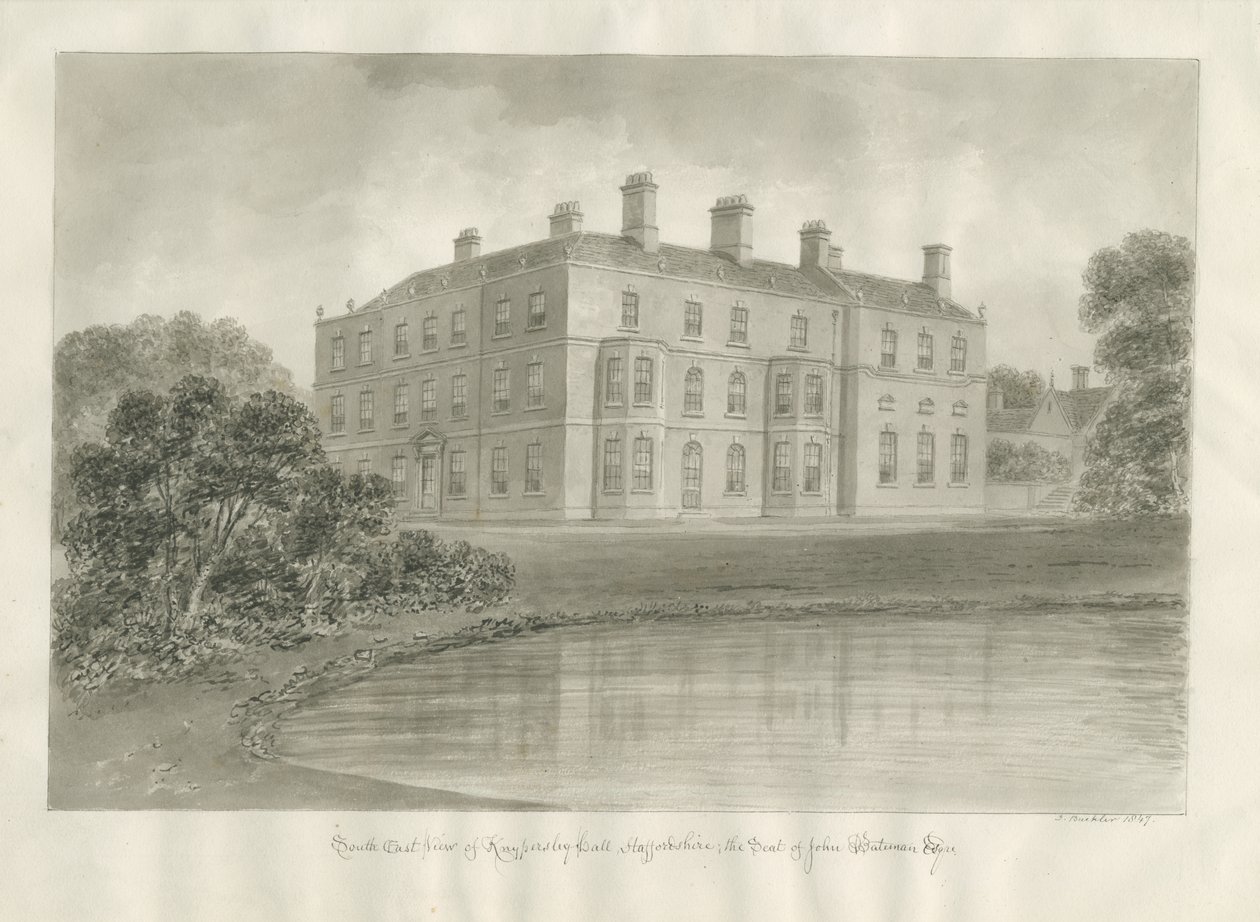 Biddulph - Knypersley Hall [nouveau] : dessin sépia - John Buckler