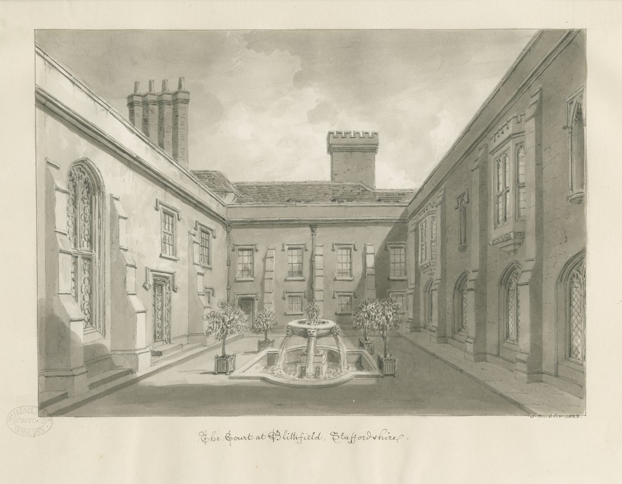 Blithfield Hall - Cour - John Buckler