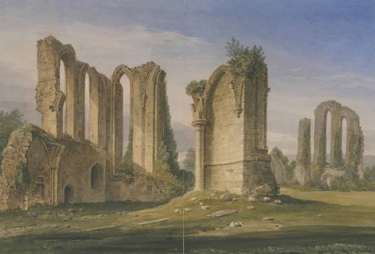 Abbaye de Croxden : aquarelle - John Buckler