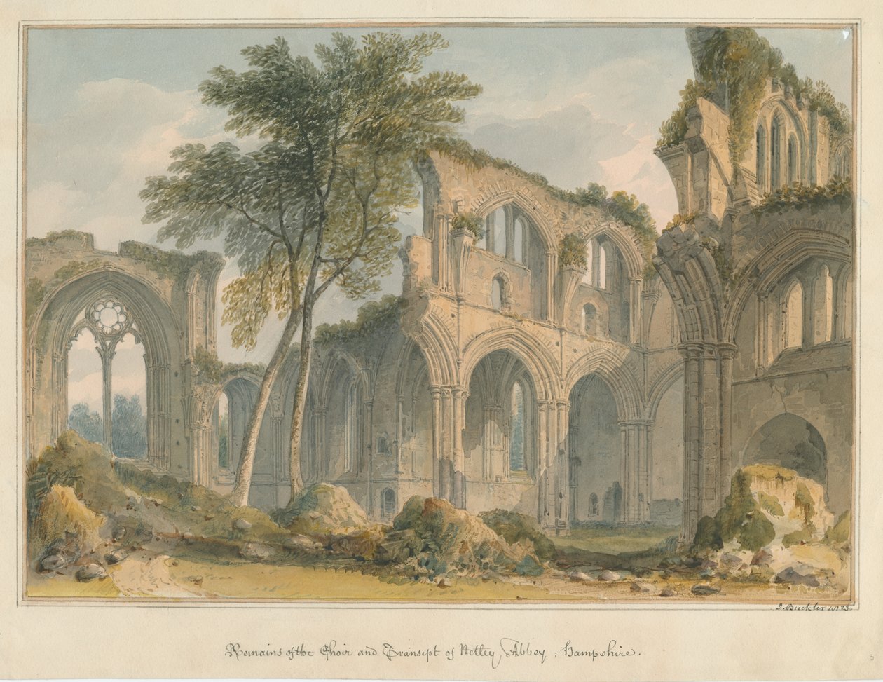 Hampshire - Abbaye de Netley - Vestiges, 1823 - John Buckler