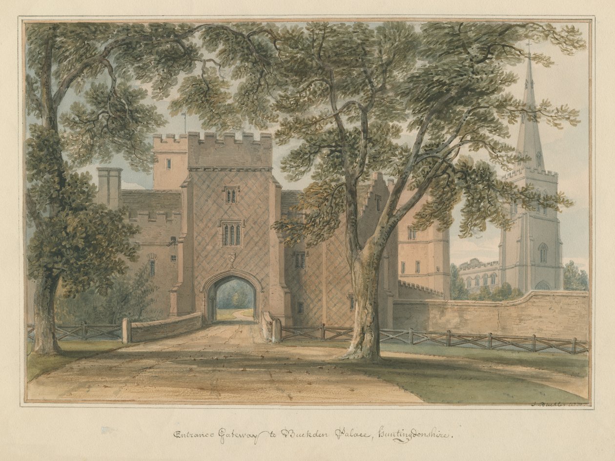 Huntingdonshire - Palais de Buckden, 1800 - John Buckler