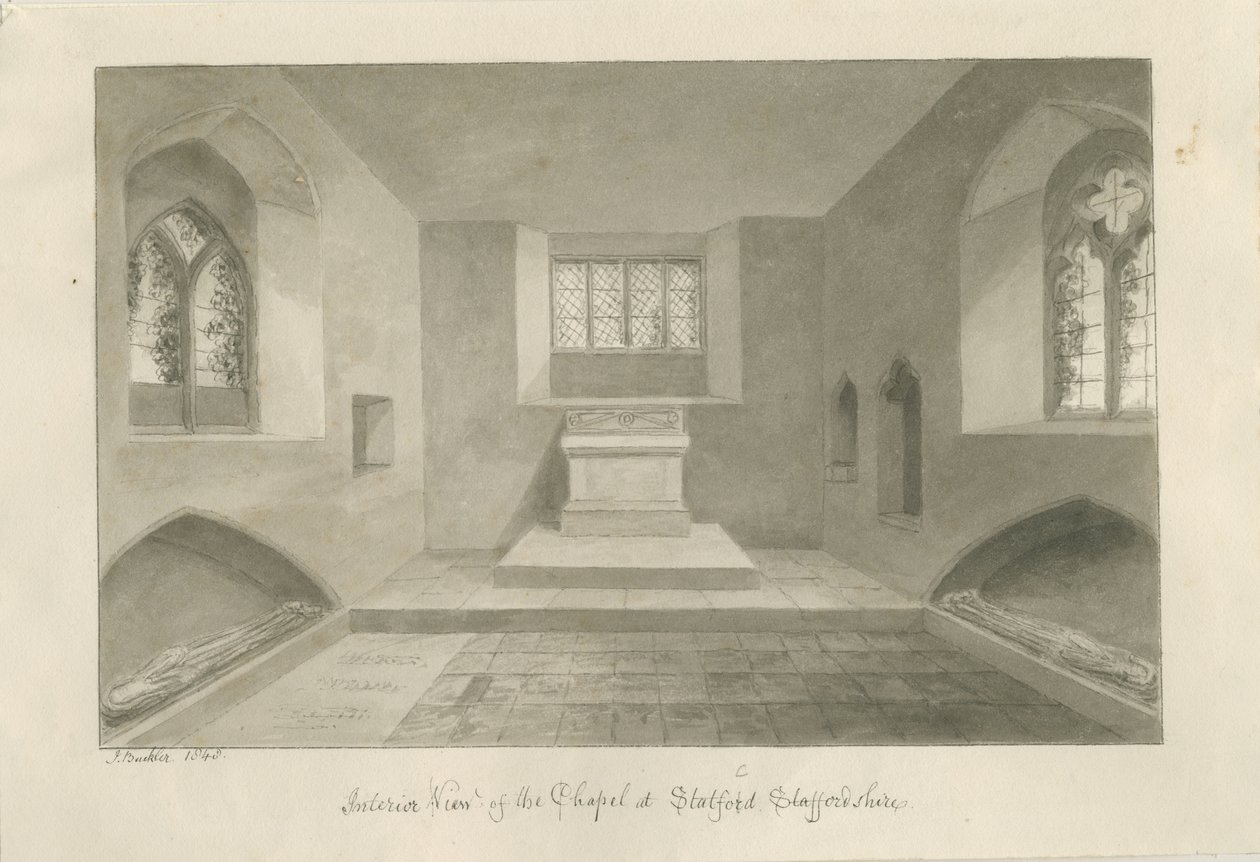 Intérieur de la chapelle de Statfold - John Buckler